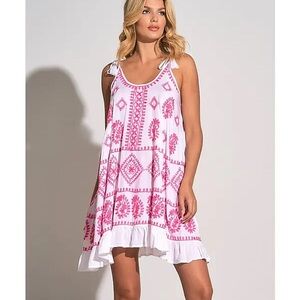 Elan Tassel Tie Embroidered Cover Up. Sz S NWT